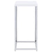 Edmund Square Accent Side Table White High Gloss and Chrome