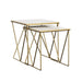 Bette 2-piece Marble Top Nesting Table Set White and Gold