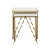 Bette 2-piece Marble Top Nesting Table Set White and Gold
