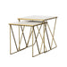 Bette 2-piece Marble Top Nesting Table Set White and Gold