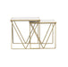 Bette 2-piece Marble Top Nesting Table Set White and Gold