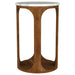 Berkeley Round Marble Top Side Table White and Brown