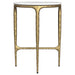 Baldwin Round Marble Top Side Table White and Gold