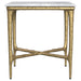 Baldwin Rectangular Marble Top Side Table White and Gold