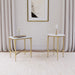 Baldwin Rectangular Marble Top Side Table White and Gold