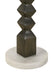 Colette Round Marble Top Side Table White and Dark Grey