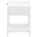 Amherst 1-drawer Radio Weave Cane Metal Bedside Table White