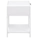 Amherst 1-drawer Radio Weave Cane Metal Bedside Table White