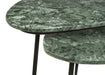 Tobias 2-piece Triangular Marble Top Nesting Table Green