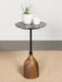 Ophelia Round Marble Top Accent Side Table Black