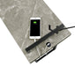 Maxwell C-shaped Side Table USB Charging Grey Faux Marble