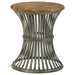 Matyas Round Wire Frame Accent Side Table Antiqued Blue