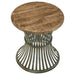 Matyas Round Wire Frame Accent Side Table Antiqued Blue
