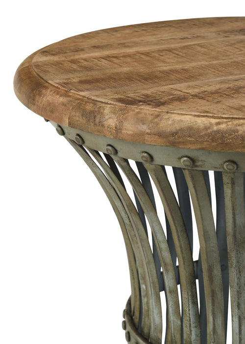 Matyas Round Wire Frame Accent Side Table Antiqued Blue