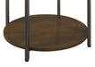 Noemie Round Marble Top Accent Side Table White and Gunmetal