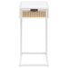 Amherst 1-drawer Radio Weave Cane Metal Side Table White