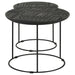 Loannis 2-piece Round Mango Wood Nesting Table Matte Black