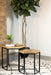 Adger 2-piece Hexagonal Nesting Tables Natural and Black