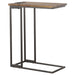 Rudy C-Shaped Side Table with Power Outlet Antique Brown