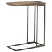 Rudy C-Shaped Side Table with Power Outlet Antique Brown