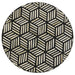 Xenia Round Bone Inlay Accent Side Table White and Gold