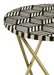 Xenia Round Bone Inlay Accent Side Table White and Gold