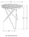 Xenia Round Bone Inlay Accent Side Table White and Gold