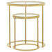 Maylin 2-piece Round Glass Top Nesting Table Set Gold