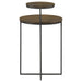Yael Round Mango Wood Accent Side Table Natural and Gunmetal