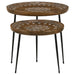 Nuala 2-piece Round Mango Wood Nesting Tables Honey