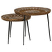 Nuala 2-piece Round Mango Wood Nesting Tables Honey