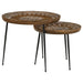 Nuala 2-piece Round Mango Wood Nesting Tables Honey