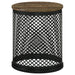 Aurora Round Drum Base Accent Side Table Natural and Black