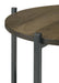 Axel Round Accent Table with Open Shelf Natural and Gunmetal
