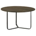 Yaritza Round Mango Wood Coffee Table Natural and Gunmetal