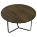 Yaritza Round Mango Wood Coffee Table Natural and Gunmetal