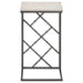 Angeliki Marble Top C-Shape Sofa Side Table Gunmetal