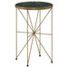 Eliska Round Green Marble Top Accent Side Table Antique Gold
