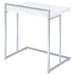 Dani Rectangular C-Shaped Sofa Side Table White High Gloss