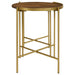 Malka 2-piece Round Wood Nesting Table Dark Brown and Gold
