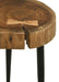 Keith Round Solid Tree Trunk Side Table Natural and Black