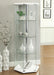 Zahavah 4-shelf Hexagonal Clear Glass Curio Cabinet White