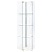 Zahavah 4-shelf Hexagonal Clear Glass Curio Cabinet White