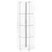 Zahavah 4-shelf Hexagonal Clear Glass Curio Cabinet White