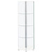 Zahavah 4-shelf Hexagonal Clear Glass Curio Cabinet White