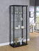 Delphinium 5-shelf Clear Glass Curio Display Cabinet Black