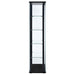 Delphinium 5-shelf Clear Glass Curio Display Cabinet Black