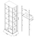 Delphinium 5-shelf Clear Glass Curio Display Cabinet Black