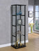Cyclamen 4-shelf Clear Glass Curio Display Cabinet Black
