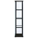 Cyclamen 4-shelf Clear Glass Curio Display Cabinet Black